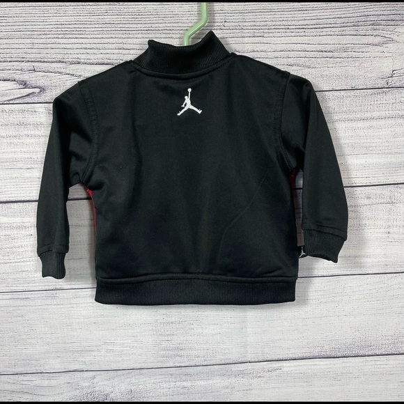 Nike Air Jordan Baby Infant Zip Up Jacket Hoodie Logo Sz 3-6 Months Black Red - Picture 2 of 5